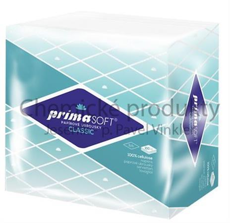 Papírové ubrousky PrimaSoft 33x33cm bílé 140g