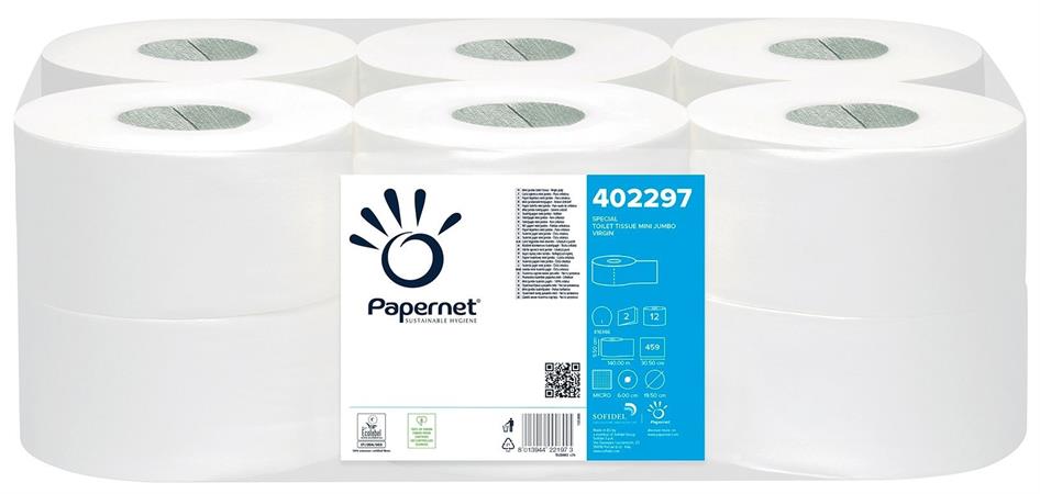 Toaletní papír Jumbo 19,5cm Papernet, 2-vrstvý, celulóza (402297)