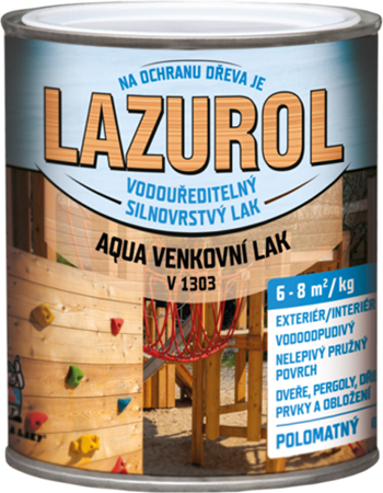 Lazurol Aqua v1303 silnovrstvý polomatný lak na dřevo
